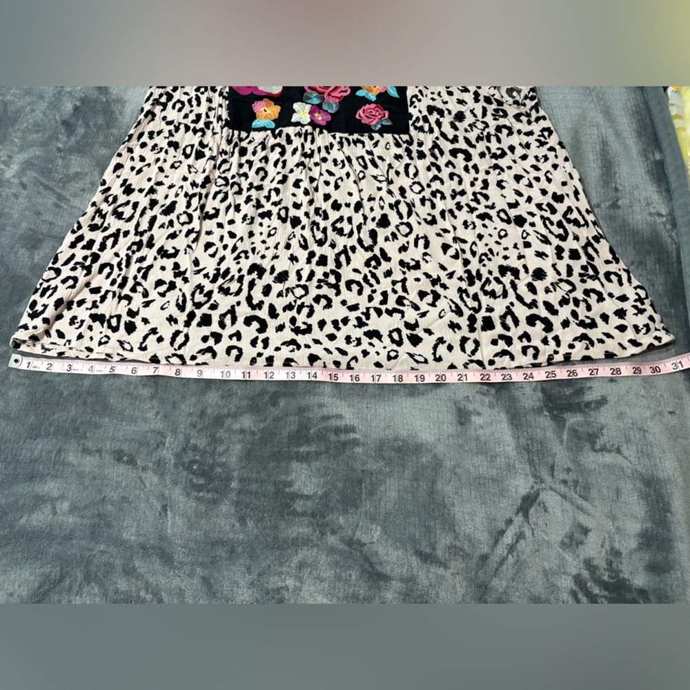 Savanna Jane Embroidered Floral/Animal Print Cap Sleeve Blouse 2X So Cute! - Picture 12 of 13